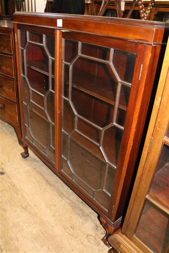 George III style glazed mahogany 2 door bookcase